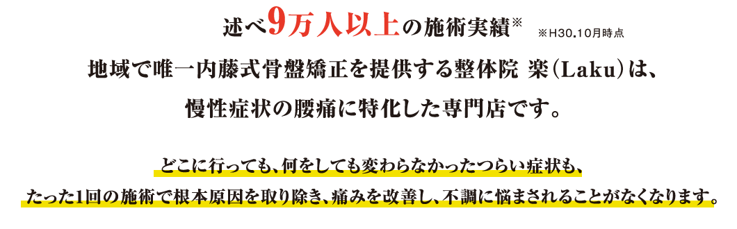 慢性症状の腰痛に特化した専門店